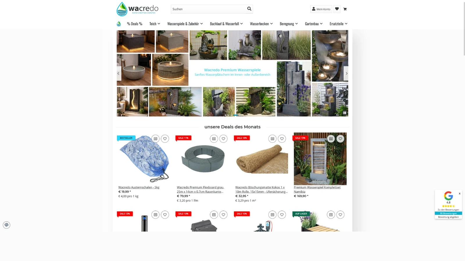 Onlineshop oase-wassergarten.de
