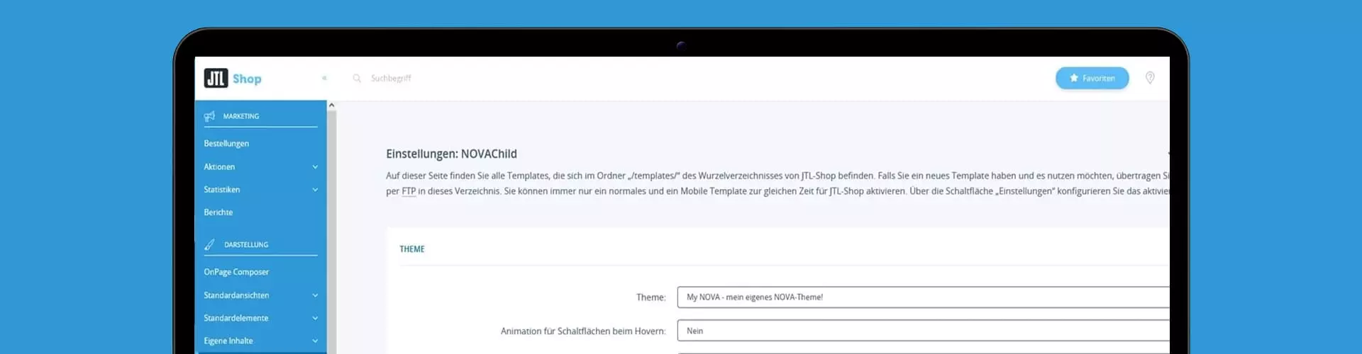 Individuelle JTL-Shop Templates mit Nova anpassen